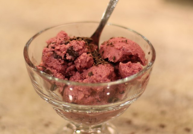 Chocolate and Cherry Frozen Yogurt.