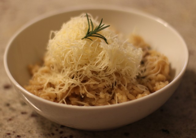 Mushroom and Rosemary Risotto (with cheese on top)