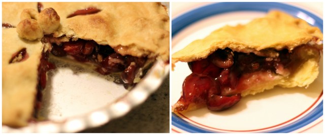 Cherry and Almond Pie: Action shot