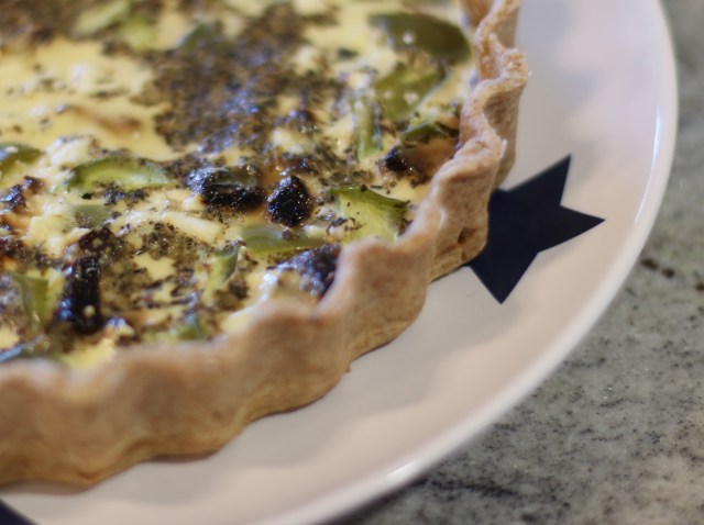  feta, green pepper, and sun-dried tomato quiche