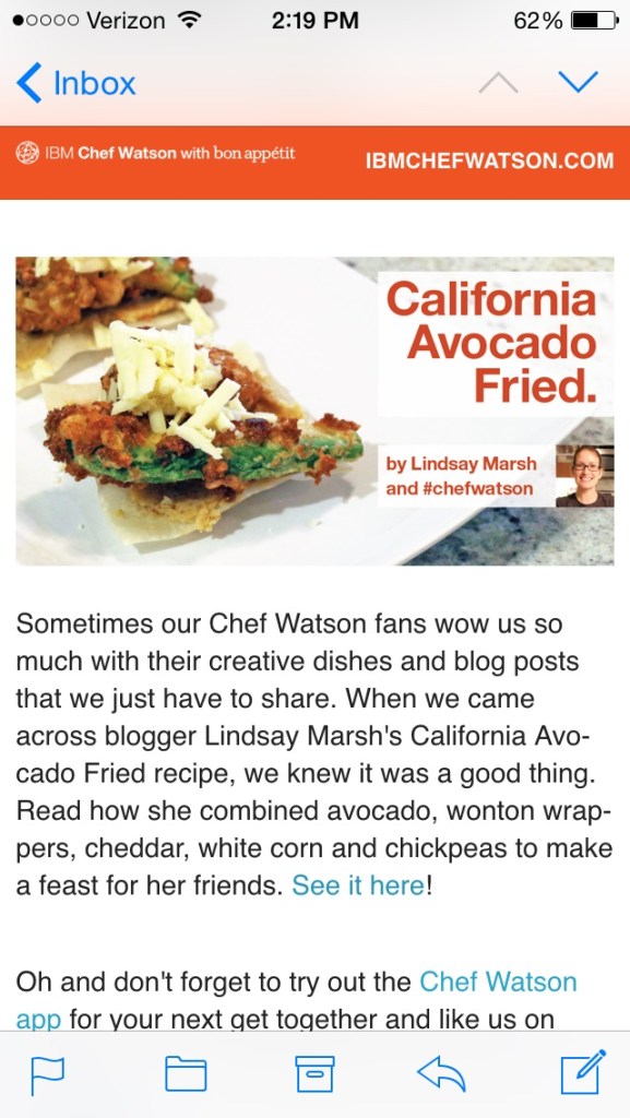 IBM Chef Watson Email