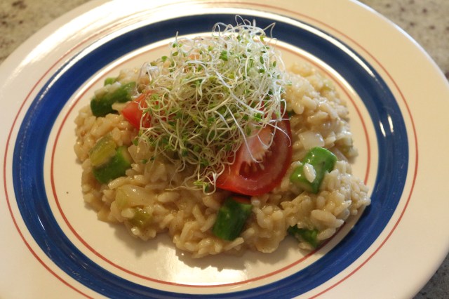 Smoky Spicy Cheddar and Asparagus Risotto