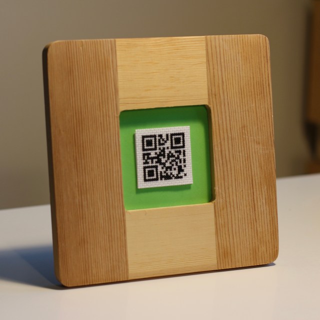 QR Code Cross Stitch: Framed
